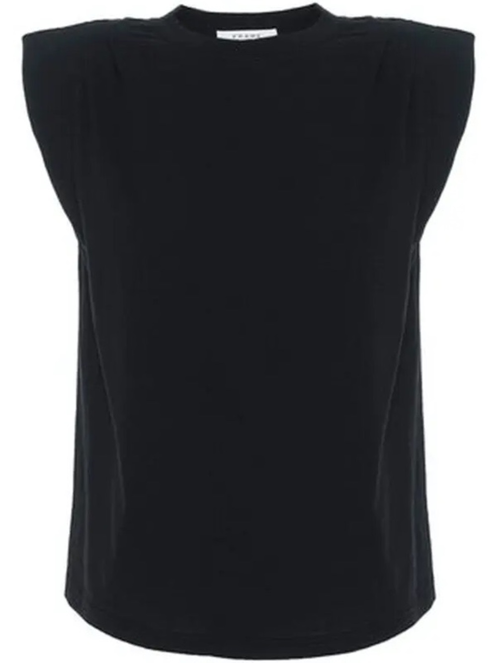 $148 Frame Shoulder Pad Muscle T-Shirt in Noir